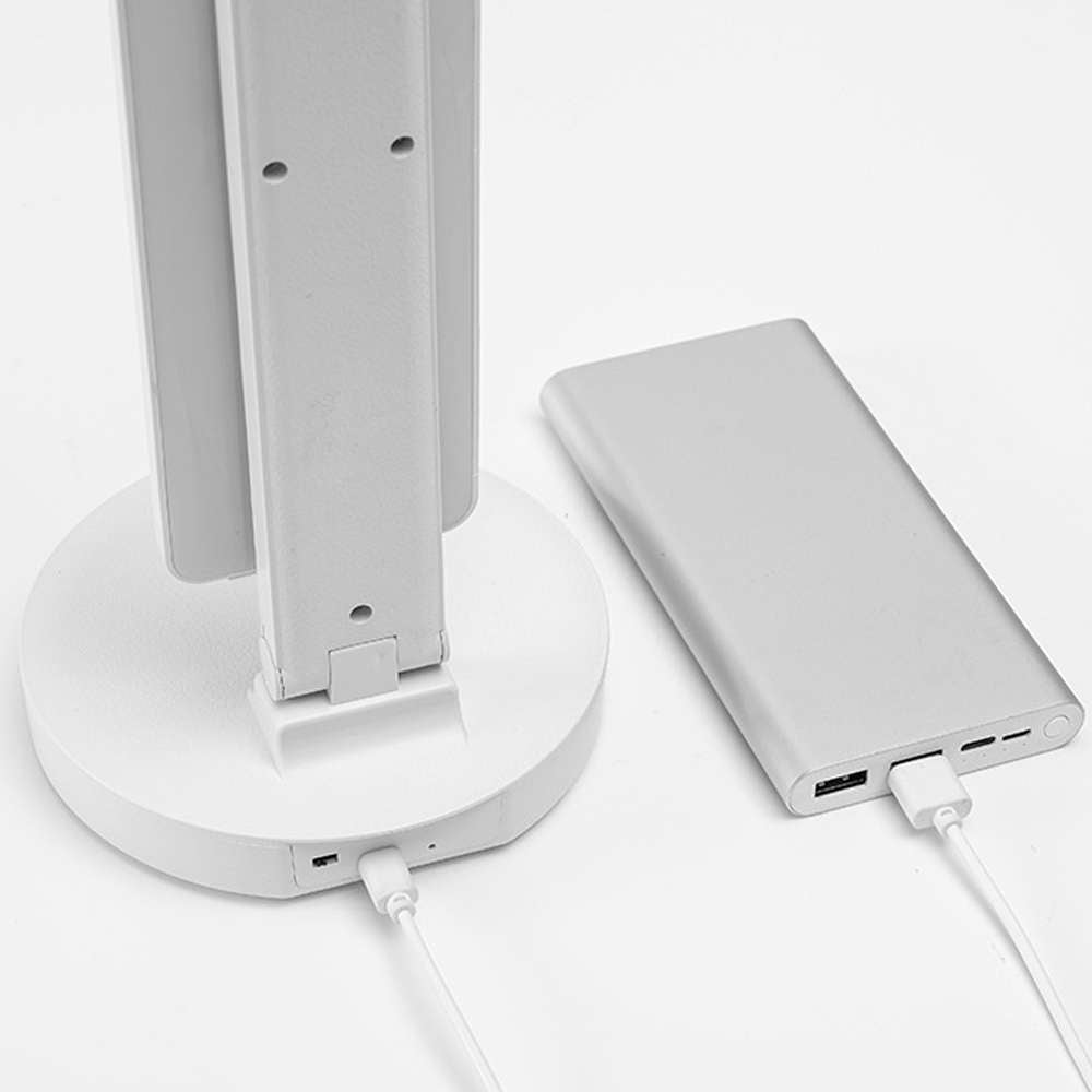 Lampa de Birou LED cu 2 Brate Alogy - 3600 mAh 3 Moduri & 5 Niveluri Luminozitate Control Touch Suport Smartphone - 5907765689691 - 12