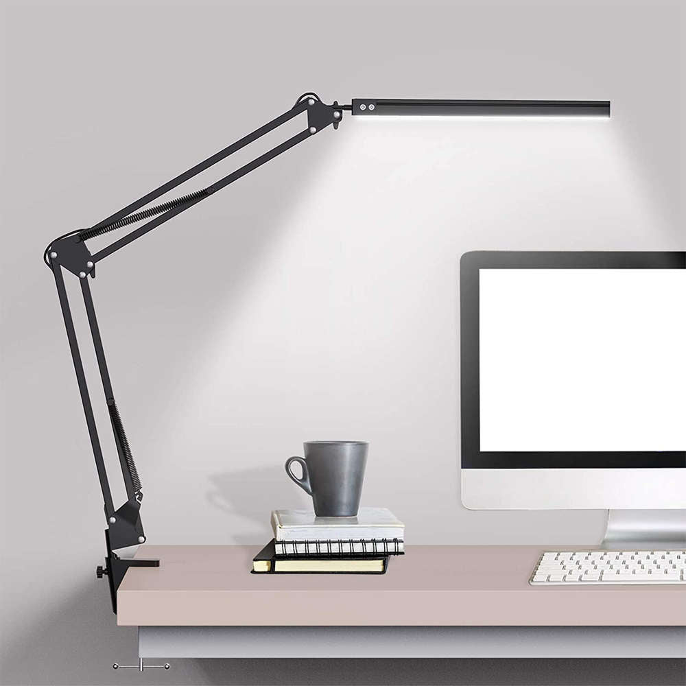 Lampa de birou LED Alogy cu Brat Ajustabil 360° - 12W 3 Moduri & 10 Niveluri Luminozitate Protectie Ochi Aluminiu - 15268 - 5907765687666