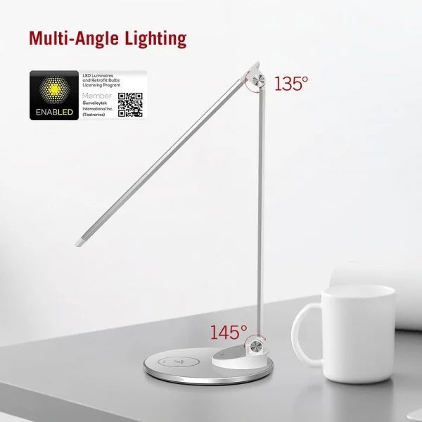 Lampa de Birou LED TaoTronics TT-DL069 - 9W 350 lm 5 Moduri & Niveluri Luminozitate Incarcator Wireless Protectie Ochi Control Touch