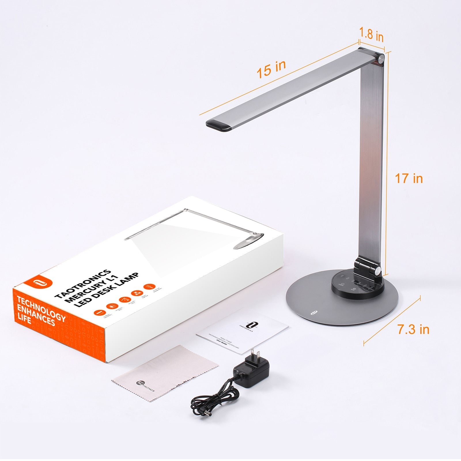 Lampa de Birou LED TaoTronics TT-DL22 - 10W 550 lm 3 Moduri & 6 Niveluri Luminozitate Aluminiu Protectie Ochi Control Touch - 78-17022-201