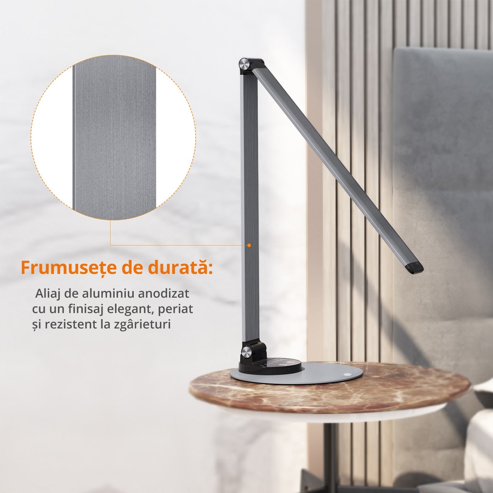 Lampa de Birou LED TaoTronics TT-DL22 - 10W 550 lm 3 Moduri & 6 Niveluri Luminozitate Aluminiu Protectie Ochi Control Touch - 78-17022-201