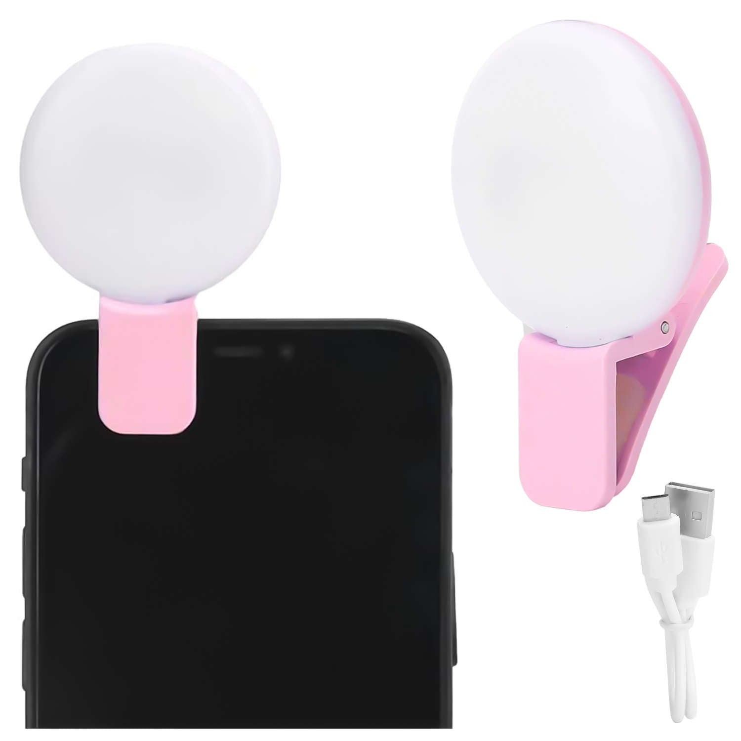 Lampa LED Ring Selfie Alogy - 3W Reincarcabila 100 mAh 3 Niveluri Luminozitate Clip-On - 5905601805106