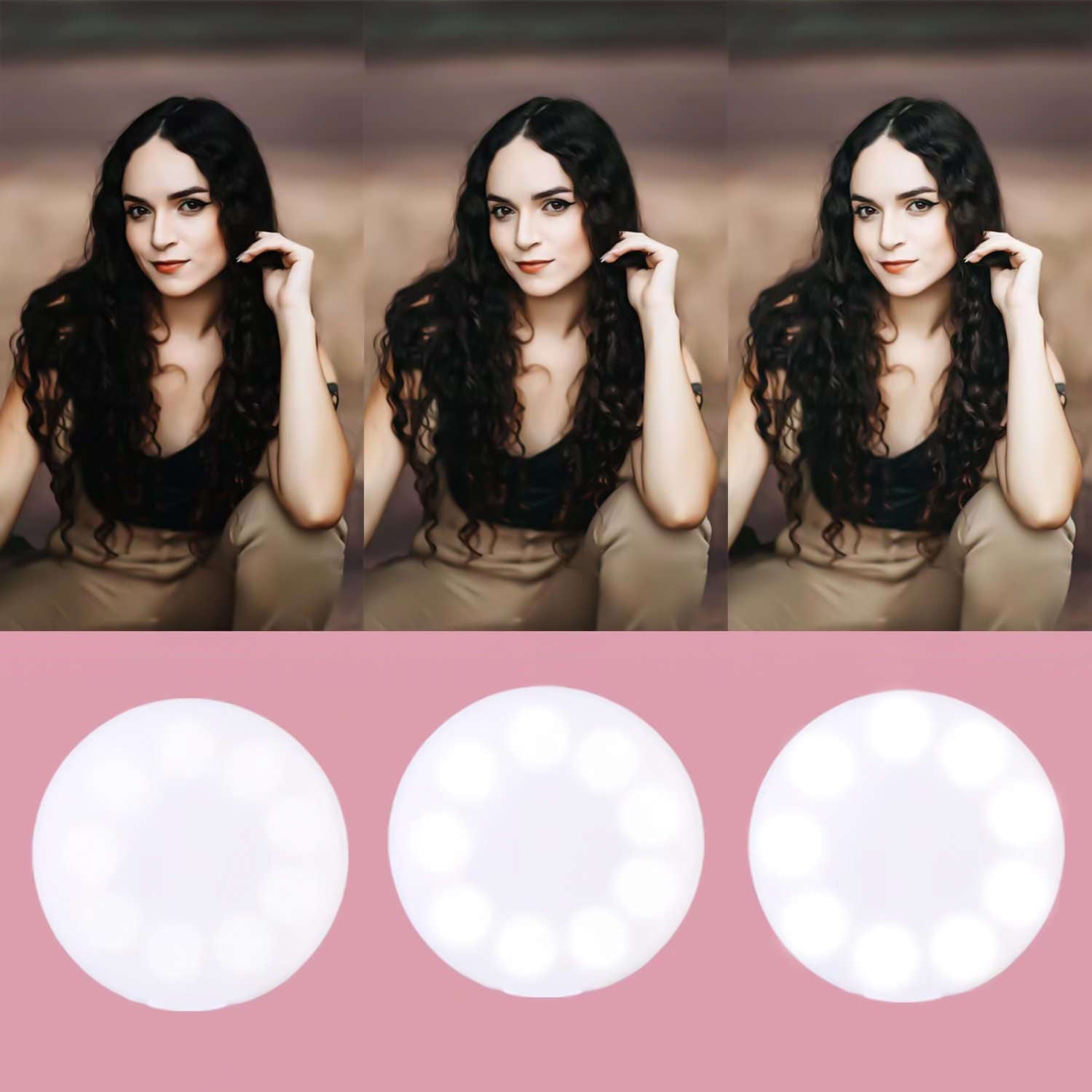 Lampa LED Ring Selfie Alogy - 3W Reincarcabila 100 mAh 3 Niveluri Luminozitate Clip-On - 5905601805106 - 8