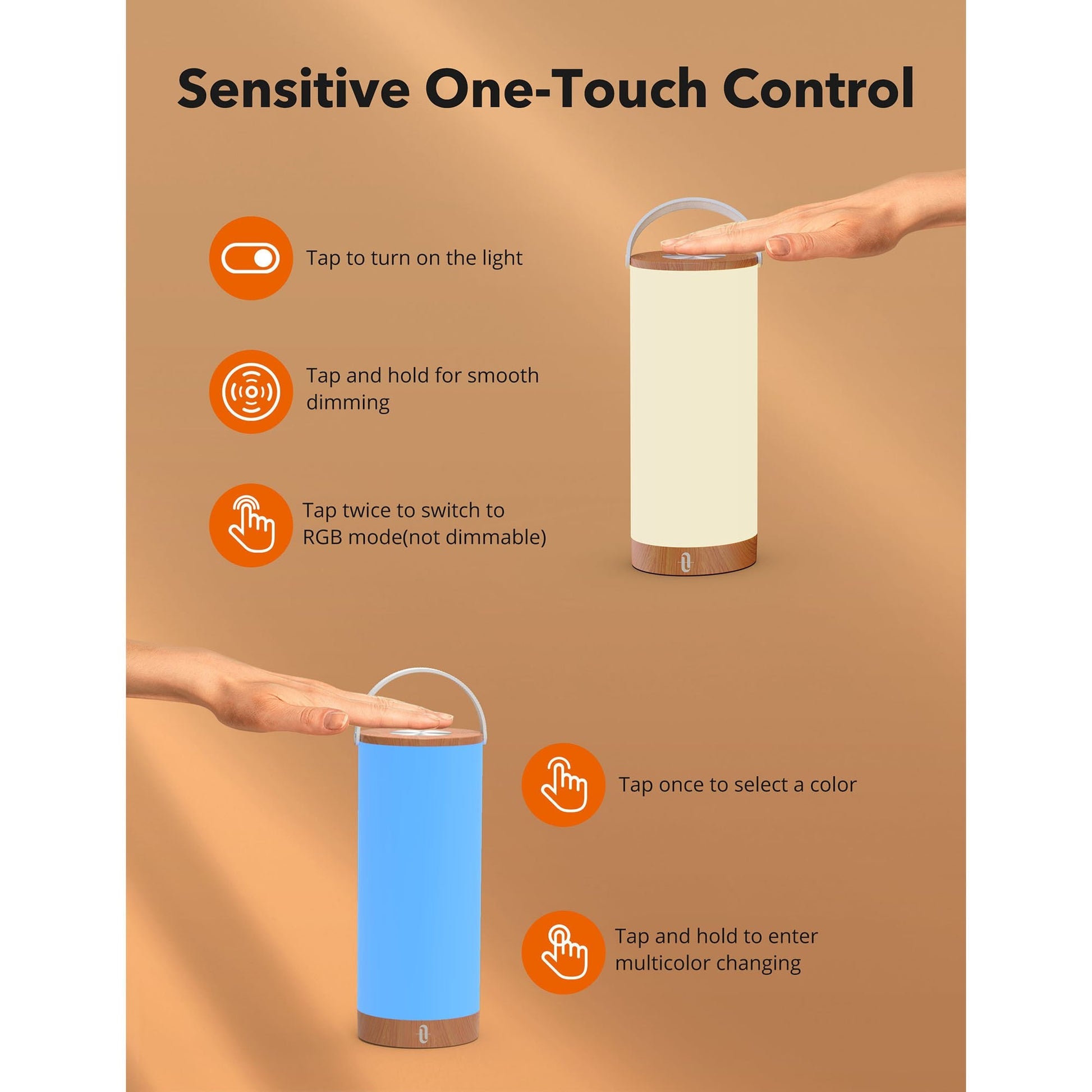 Lampa LED Wireless TaoTronics TT-DL23 Pro - 7 Culori 5W 250 lm 4000 mAh Reglabil Control Touch - 78-03010-451 - 6974740774979 - 4