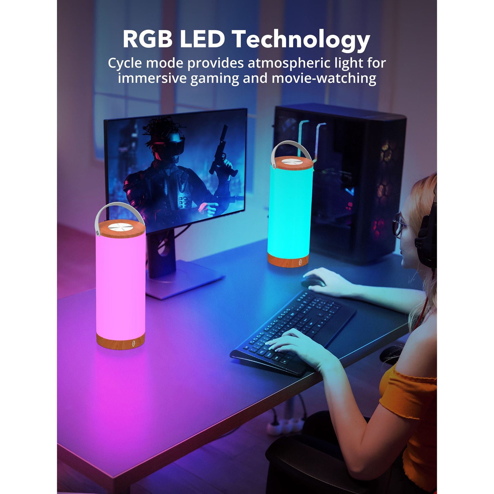 Lampa LED Wireless TaoTronics TT-DL23 Pro - 7 Culori 5W 250 lm 4000 mAh Reglabil Control Touch - 78-03010-451 - 6974740774979 - 6