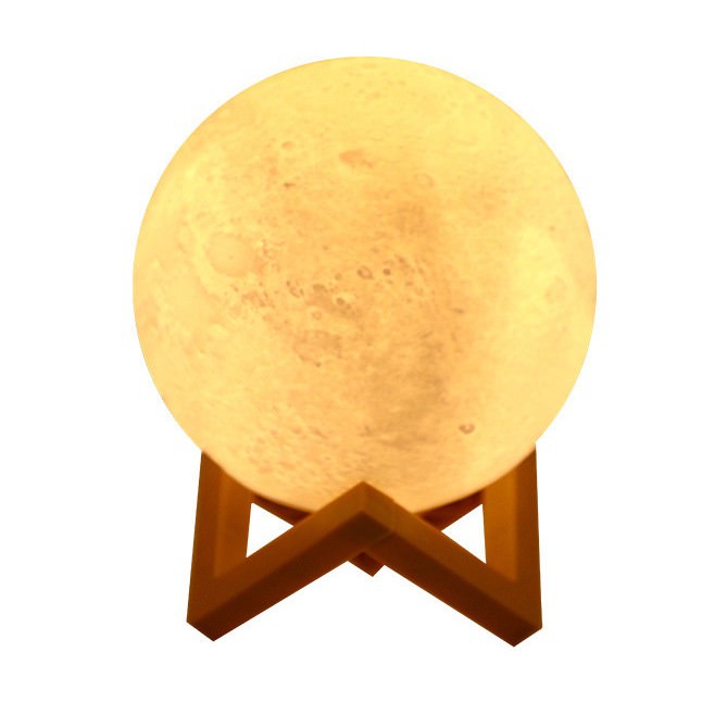 Lampa de veghe LED Luna 3D Moon Light Alb Cald 15 cm Baterii Stand On/Off - 104643 - 6426485117042 - 1