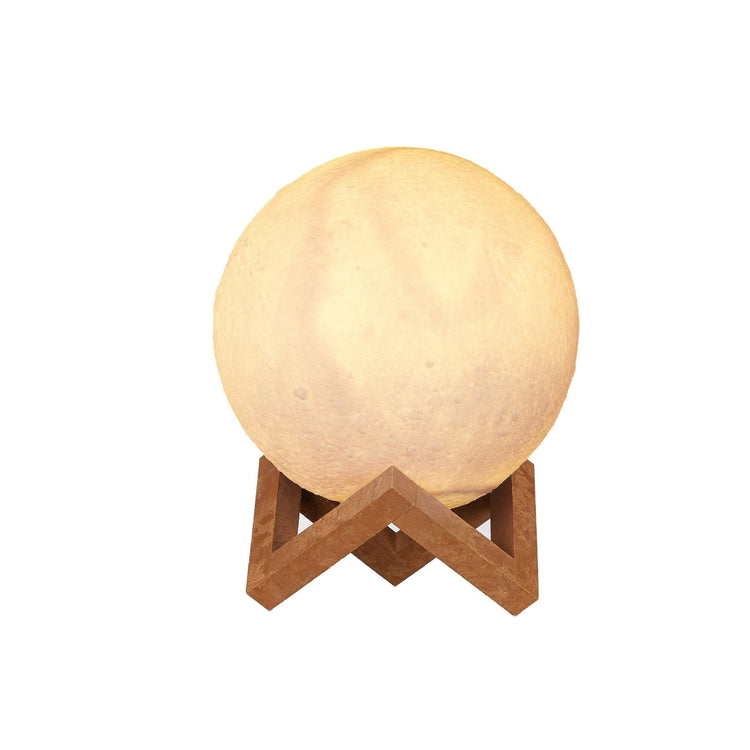 Lampa de veghe LED Luna 3D Moon Light Alb Cald 8 cm Baterii Stand On/Off - 123061 - 6426485433012 - 1