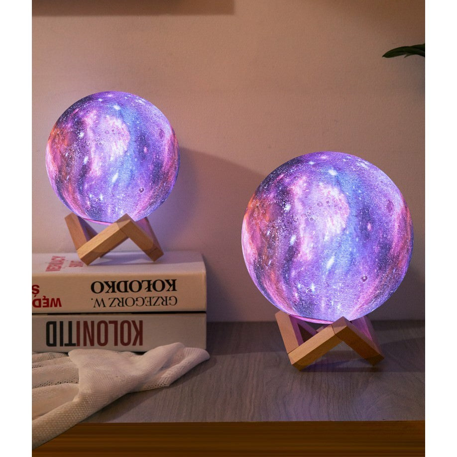 Lampa de veghe LED Luna 3D Moon Light Color 10 cm Baterii Stand On/Off - 123054 - 6426485432947 - 3