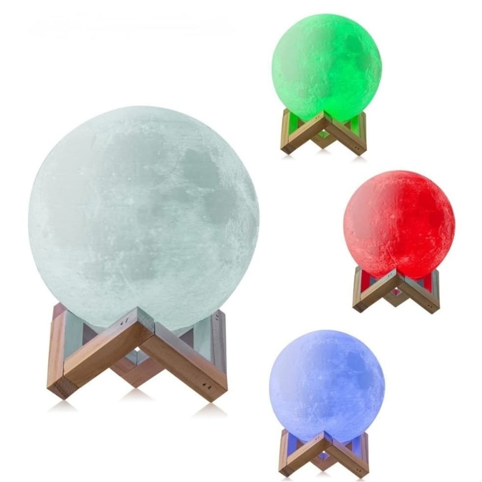 Lampa de veghe LED Luna 3D Moon Light Multicolor 8 cm Baterii Stand On/Off - 123063 - 6426485433036 - 2