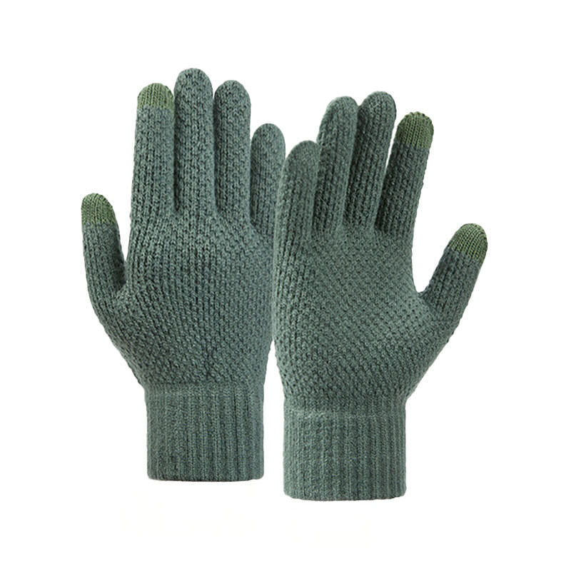 Manusi Brodate de Iarna Compatibile cu Ecran Touchscreen - Green - 5907769307843 - 4