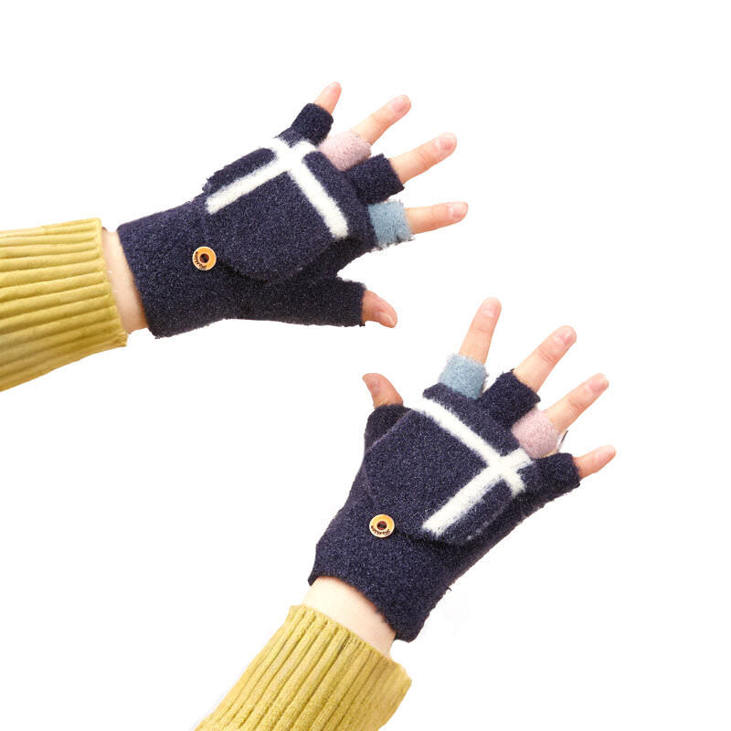 Manusi fara Degete pt. Femei & Copii cu Protectie Detasabila - Black - 5907769307911 - 32
