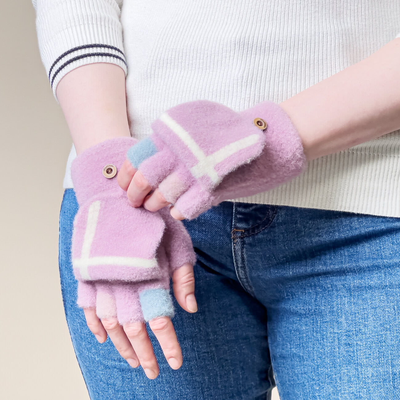 Manusi fara Degete pt. Femei & Copii cu Protectie Detasabila - 5907769307935 - 10