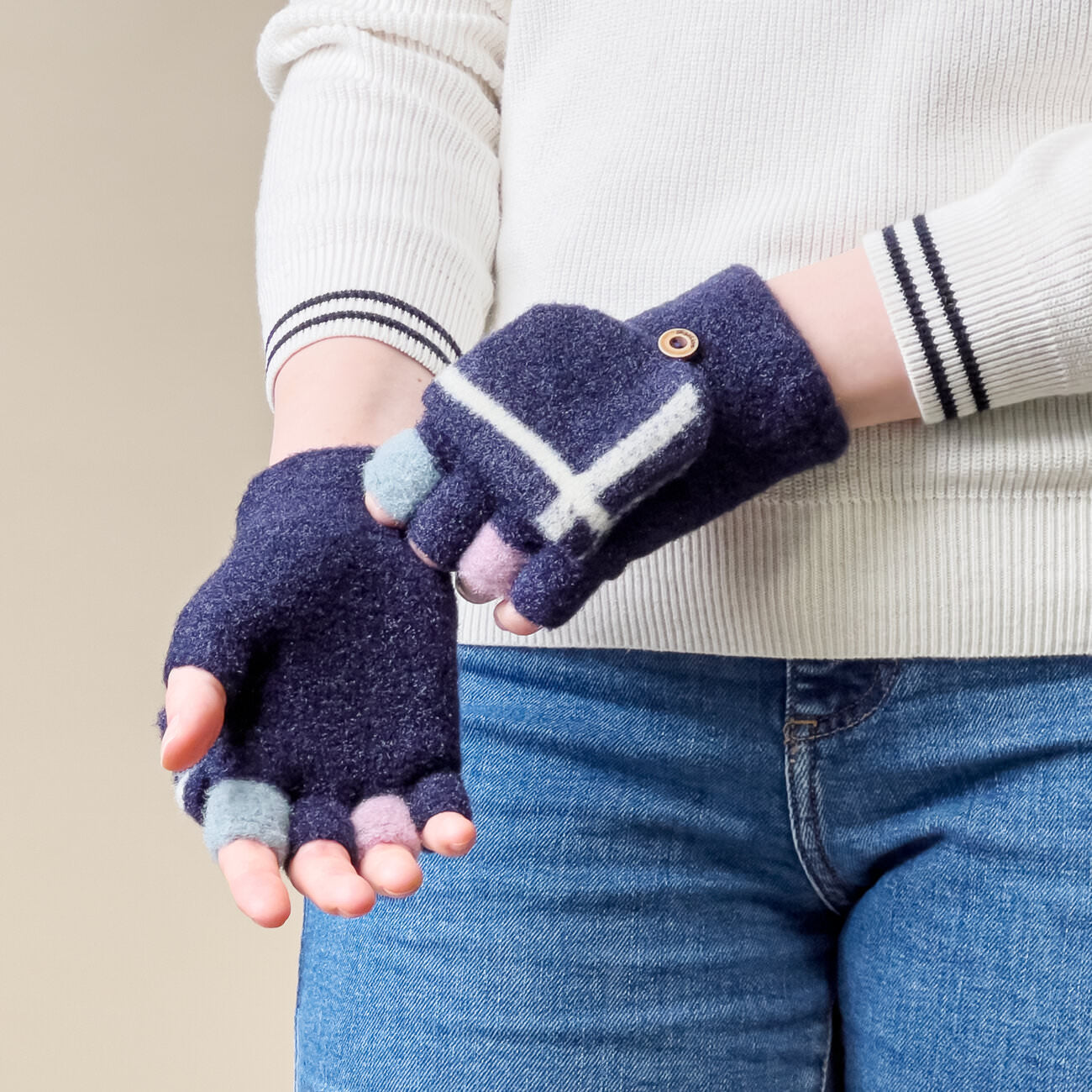 Manusi fara Degete pt. Femei & Copii cu Protectie Detasabila - 5907769307935 - 24