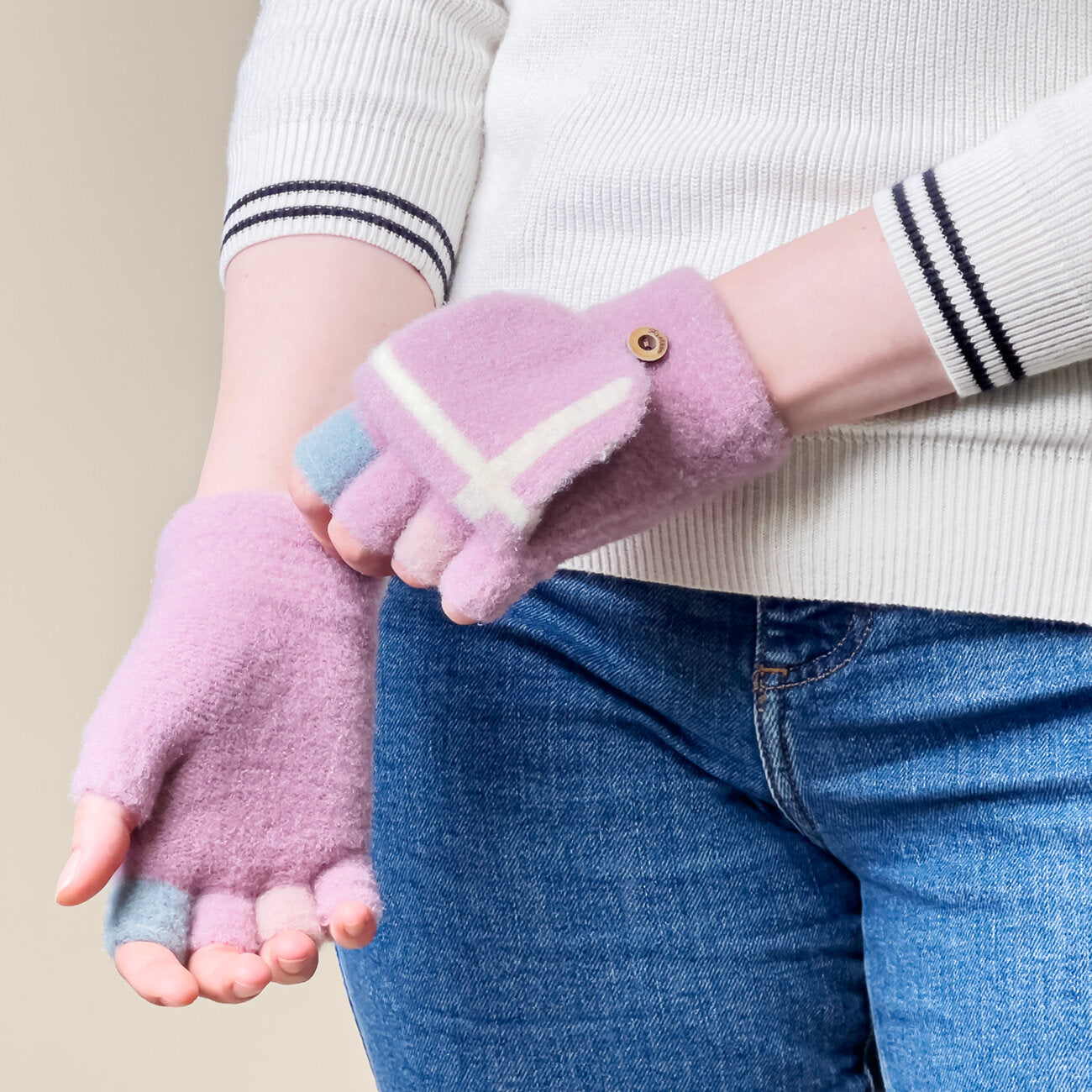 Manusi fara Degete pt. Femei & Copii cu Protectie Detasabila - 5907769307935 - 15