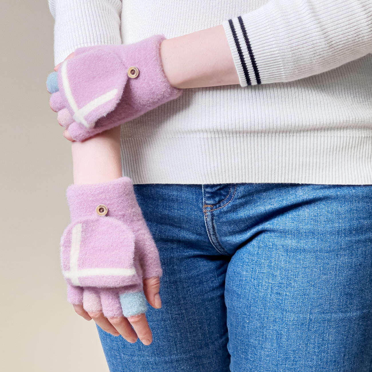 Manusi fara Degete pt. Femei & Copii cu Protectie Detasabila - 5907769307935 - 14