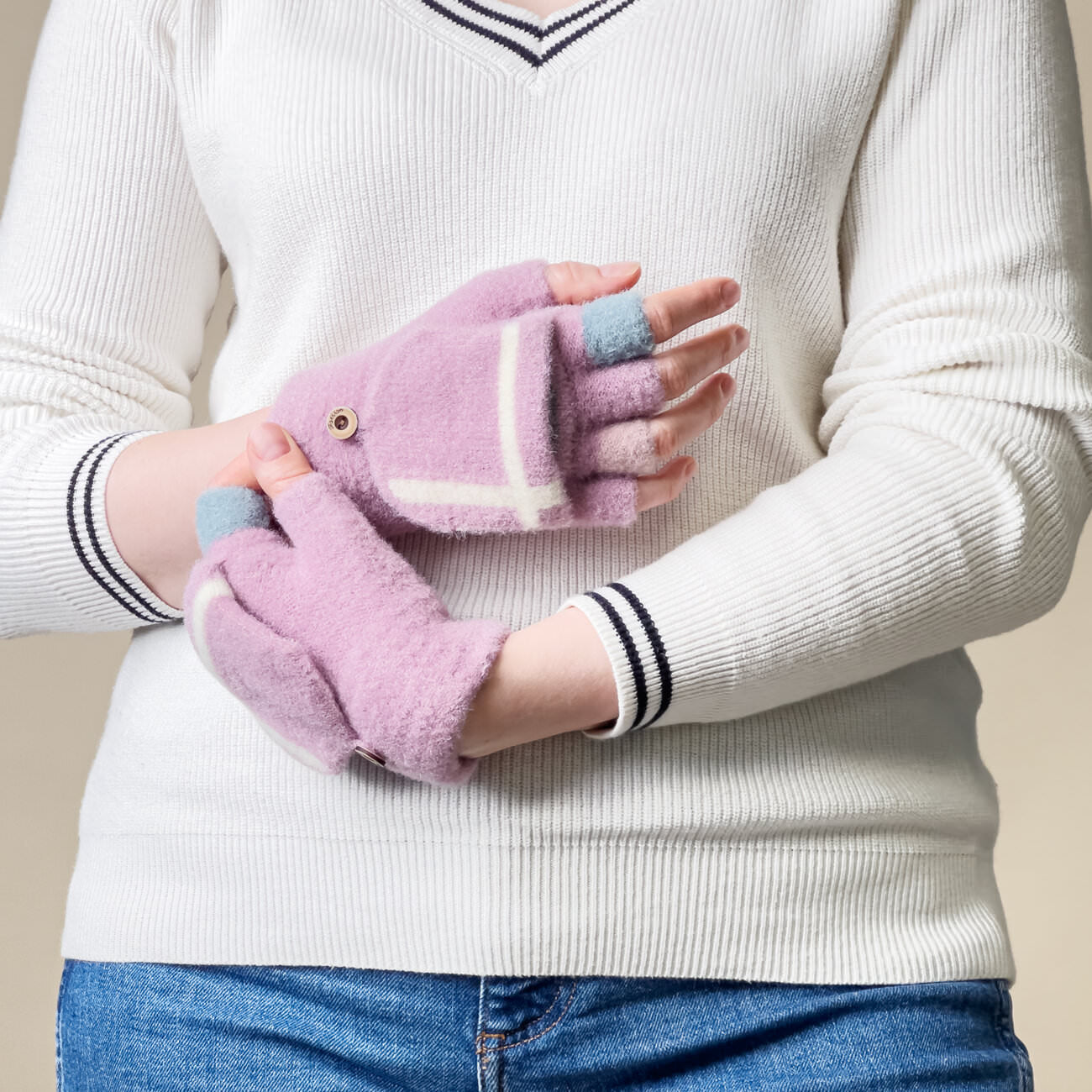 Manusi fara Degete pt. Femei & Copii cu Protectie Detasabila - 5907769307935 - 13