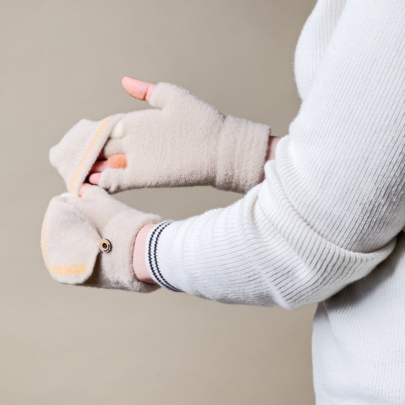 Manusi fara Degete pt. Femei & Copii cu Protectie Detasabila - 5907769307935 - 4