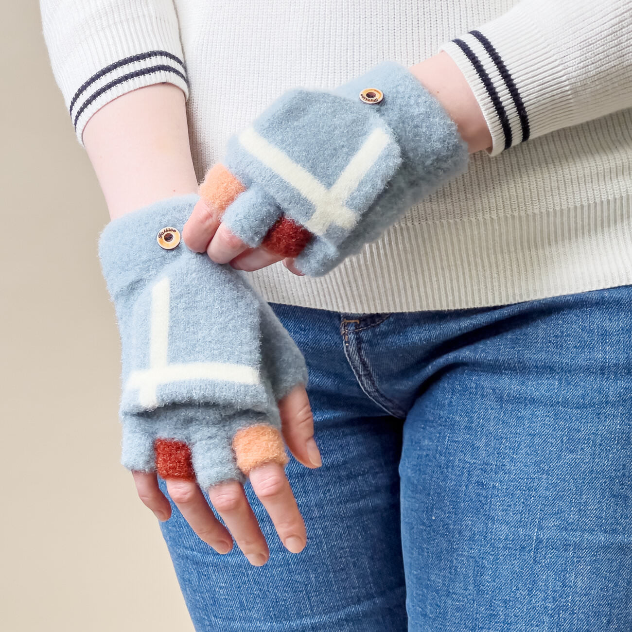 Manusi fara Degete pt. Femei & Copii cu Protectie Detasabila - 5907769307935 - 44