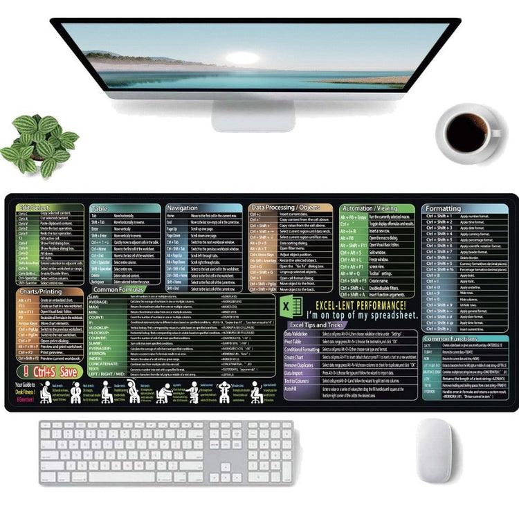 Mouse Pad XXL 90x40 cm Formule Excel - Antiderapant Rezistenta la zgarieturi - 137452 - 6426485577464 - 1