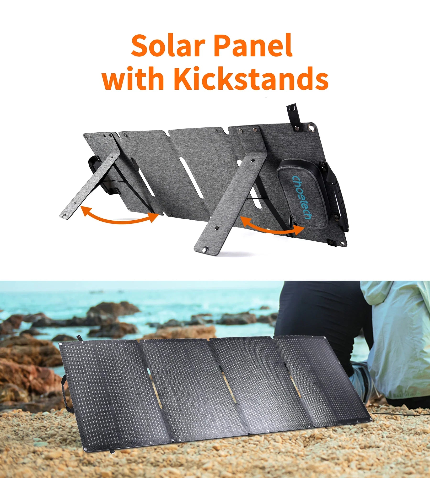 Panou Solar Portabil Choetech SC006-GY - 40 W 1 x USB QC 3.0 USB-C PD Pliabil Impermeabil - 6932112106506