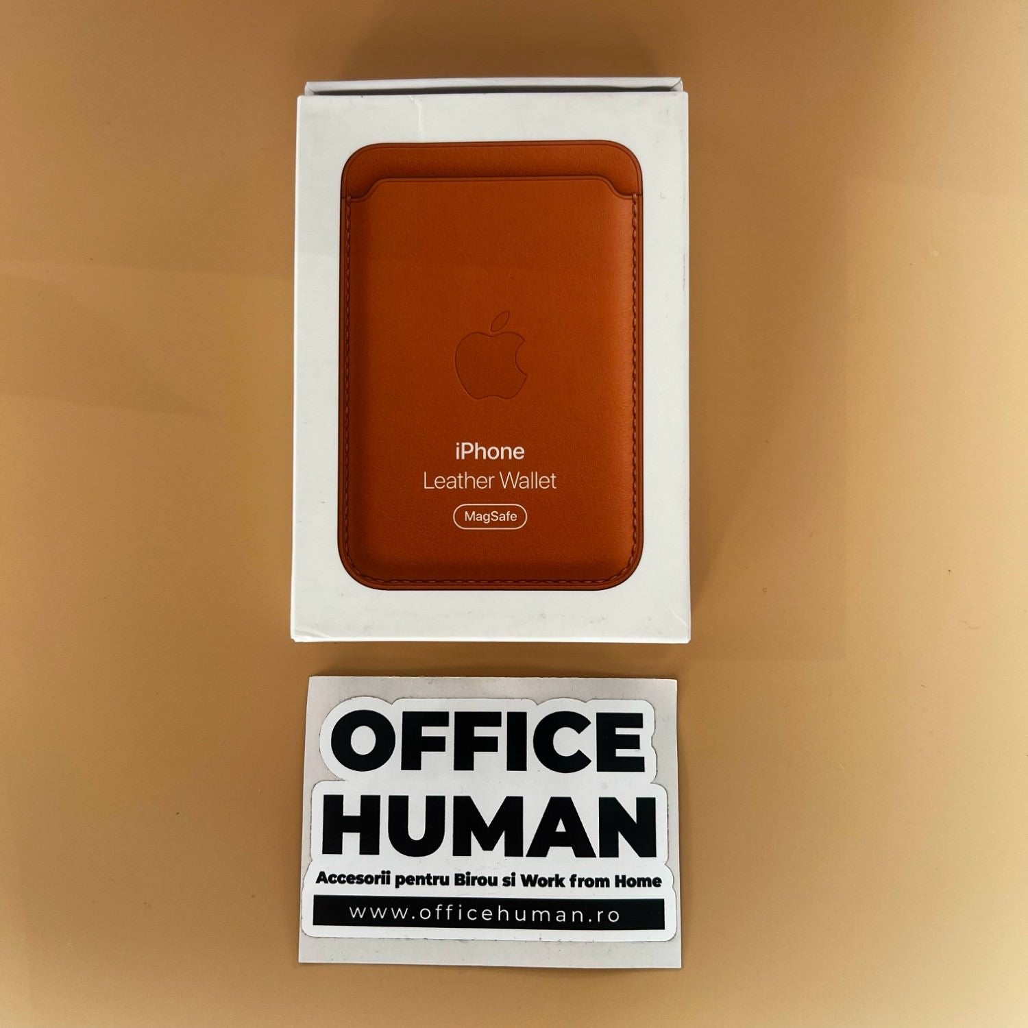 Portofel Piele Apple Wallet pt. iPhone Golden Brown - MM0Q3ZM/A MagSafe Original Suport Find My Resigilat - MM0Q3ZM/A-A - 194252779538 - 6