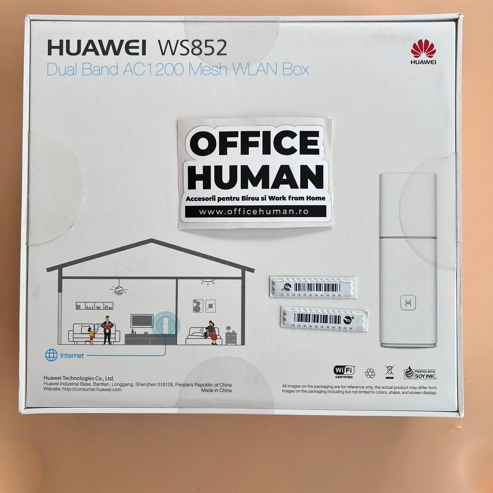 Router Extender Mesh WiFi Huawei WS852 AC1200 Dual-Band – 1200 Mbps WPA3 Resigilat - 6901443219858 - 6