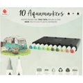 Set 10 Markere DecoTime Aquamarkers Matcha Tea – Cerneală pe Bază de Apă, 2 Vârfuri (Subțire & Brush)