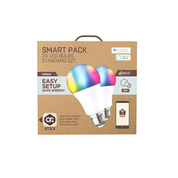 Set 2 x Bec Smart muvit iO MIOPAK007 E27 RGB & Alb - 9W 800lm 2000-10000K Reglabil APP Alexa Google Assistant Timer - 8426801162631 - 1