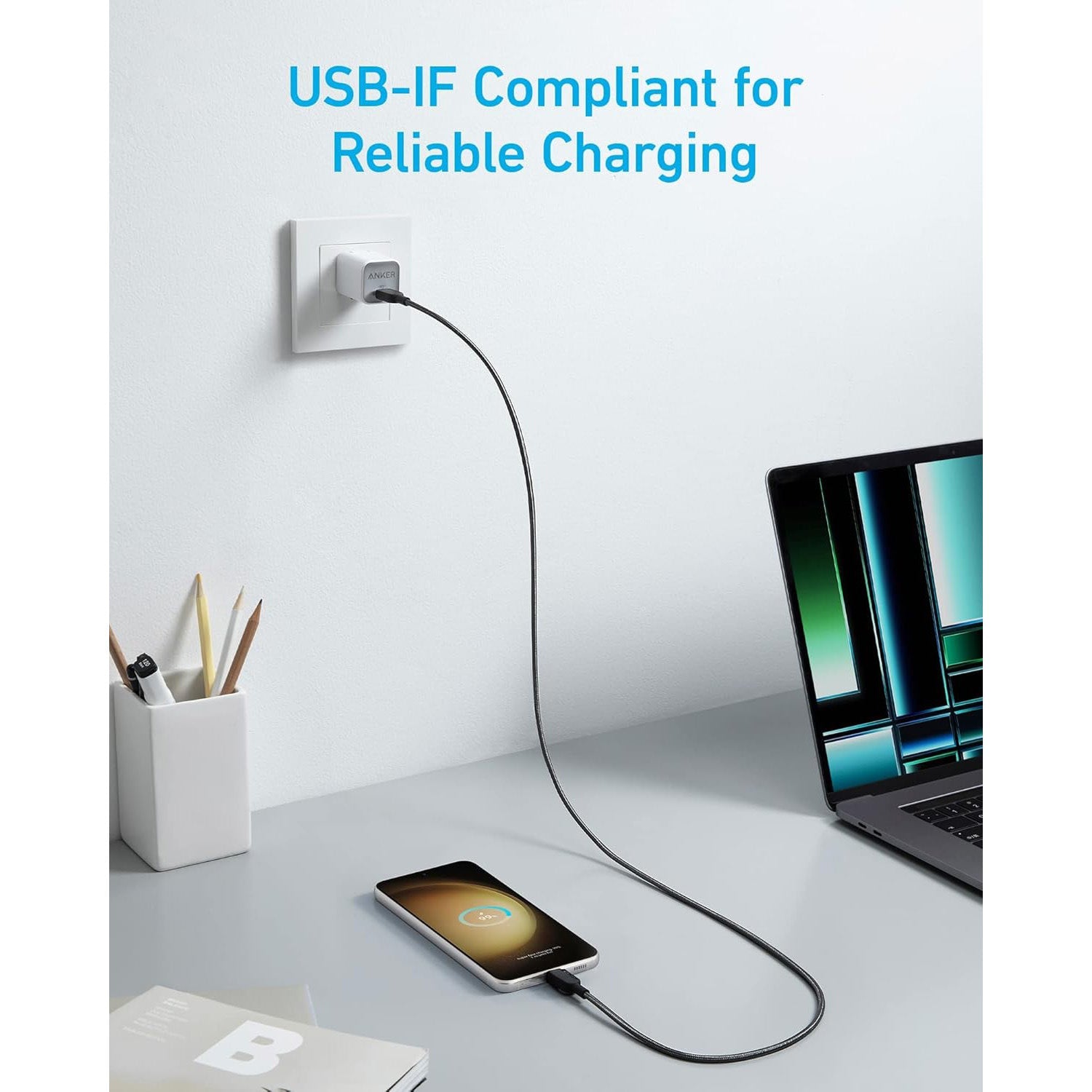 Set 2 x Cablu Incarcare & Date USB-C la Anker 310 60 W 3A 1 m - B81E5011 - 194644119522 - 5