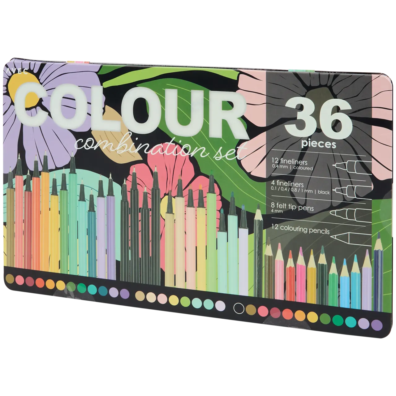 Set Carte de Colorat Antistres Animale 128 pagini 140 g/m² + Trusa 36 Creioane Carioci & Finelinere - 8721042515469 - 4