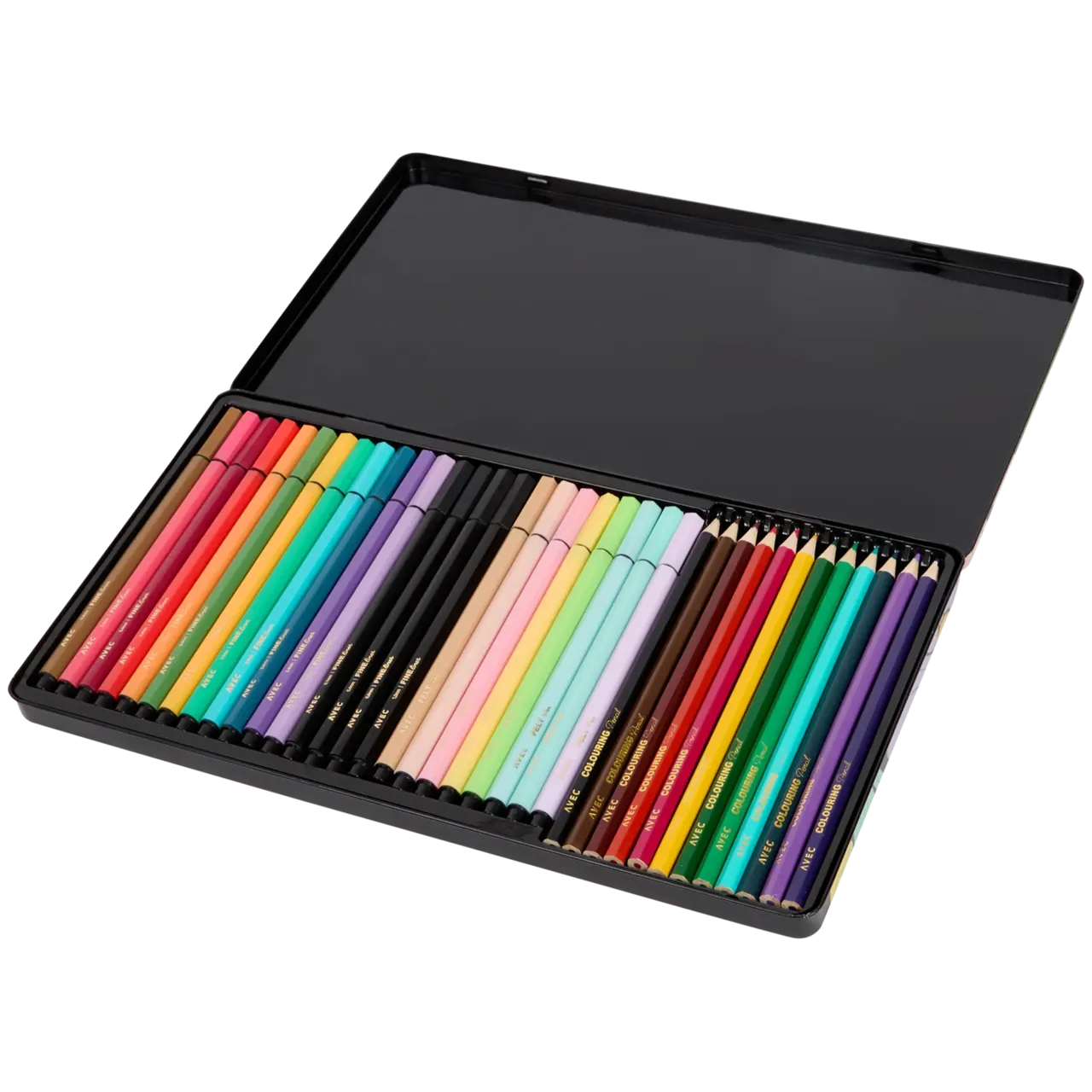 Set Carte de Colorat Antistres Animale 128 pagini 140 g/m² + Trusa 36 Creioane Carioci & Finelinere - 8721042515469 - 3