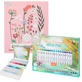 Set Carte de Colorat Antistres Botanic + Trusă 40 Carioci cu Vârfuri Duble - 96 pagini