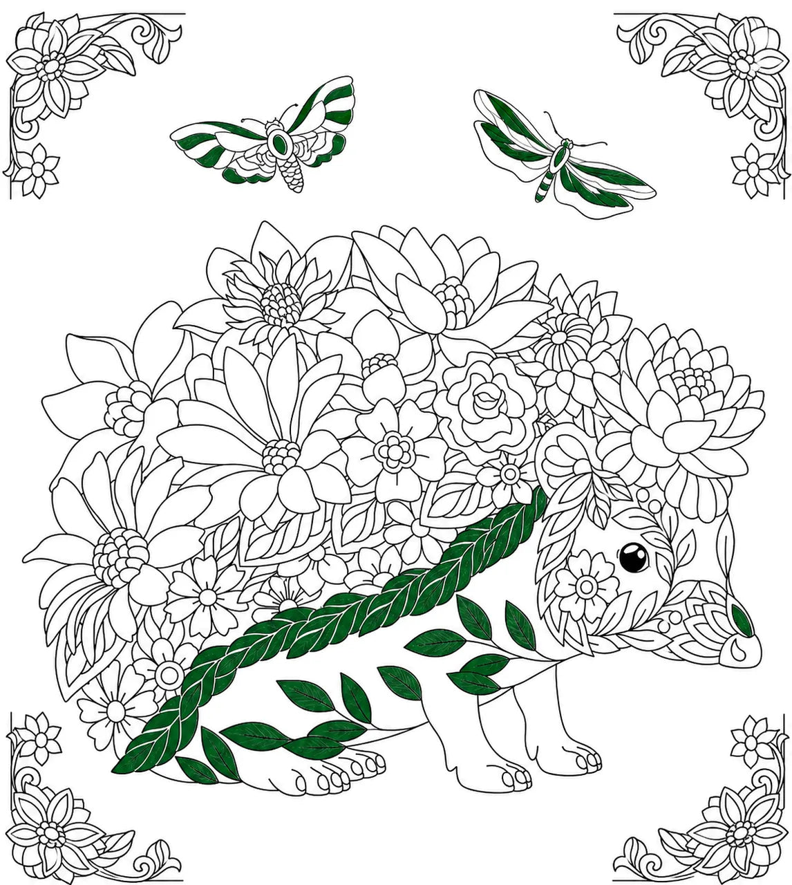 Set Carte de Colorat Antistres Botanic + Trusă 72 Carioci cu Vârfuri Duble - 96 pagini - 8715427172811-72-carioci - 8715427172811 - 4