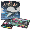Set Carte de Colorat Antistres Mandala Animals + Trusă 36 Markere Acrilice - 48 pagini, 140 g/m²