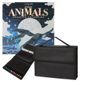 Set Carte de Colorat Antistres Mandala Animals + Trusă 36 Markere cu Husă - 48 pagini, 140 g/m²