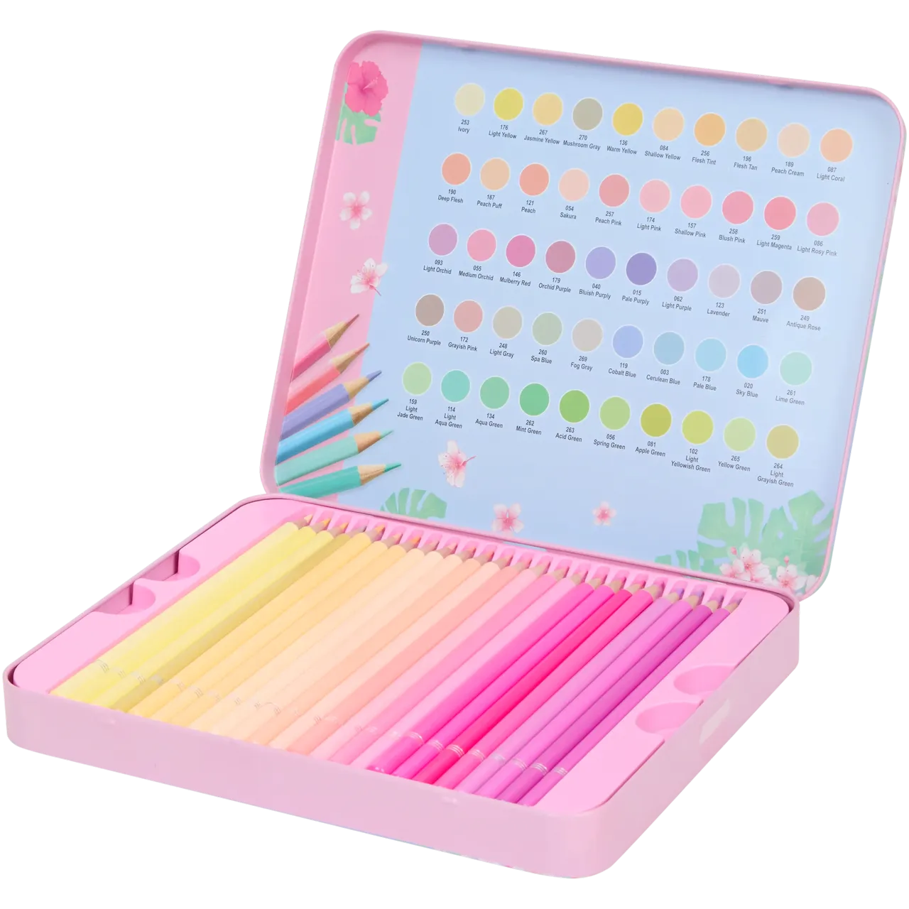 Set Carte de Colorat Antistres Mandala Animals + Trusă 50 Creioane Pastel Premium - 48 pagini 140 g/m² - 3220096-animals-50-pastel