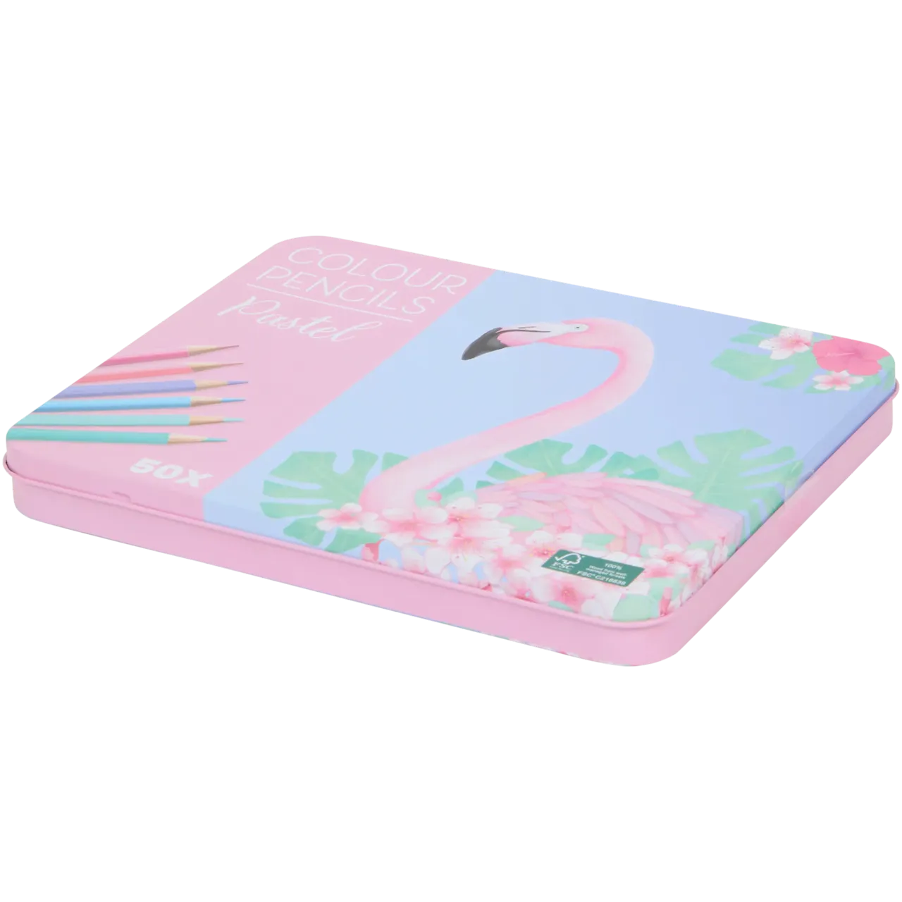 Set Carte de Colorat Antistres Mandala Botanicals + Trusă 50 Creioane Pastel Premium - 48 pagini 140 g/m² - 3220096-botanicals-50-pastel