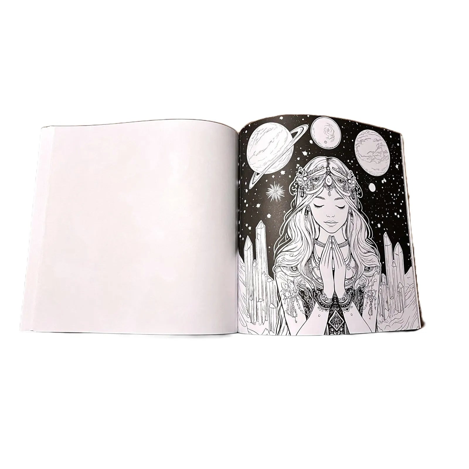 Set Carte de Colorat Antistres Mandala Mystic Worlds + Trusă 72 Carioci cu Vârfuri Duble - 48 pagini 140 g/m² Finelinere 0.4 mm + tip