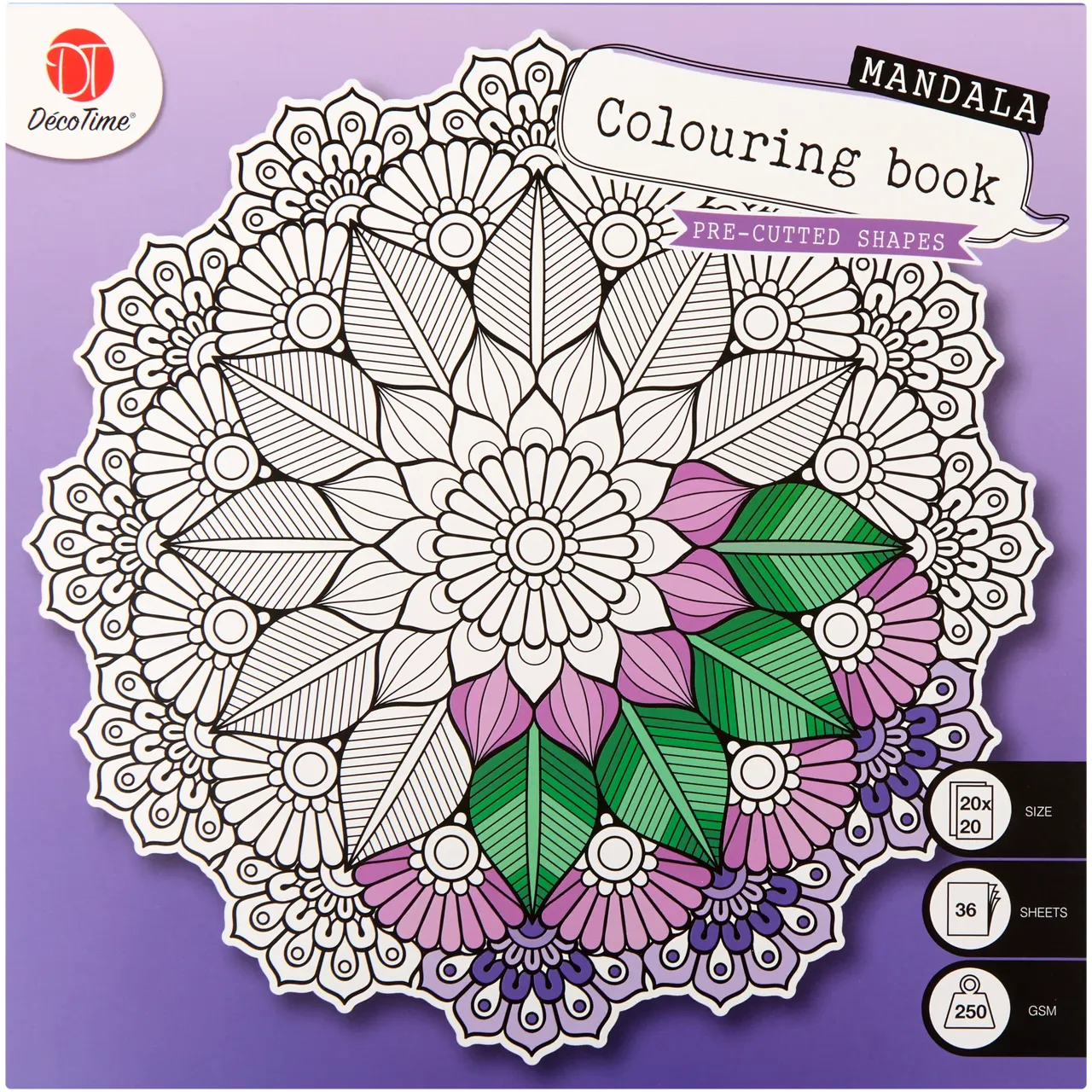 Set Carte de Colorat Antistres Mandala + Trusă 23 Creioane Carioci Finelinere Pixuri Gel - 36 pagini 250 g/m² - 3219371 - 8721042516565 - 2