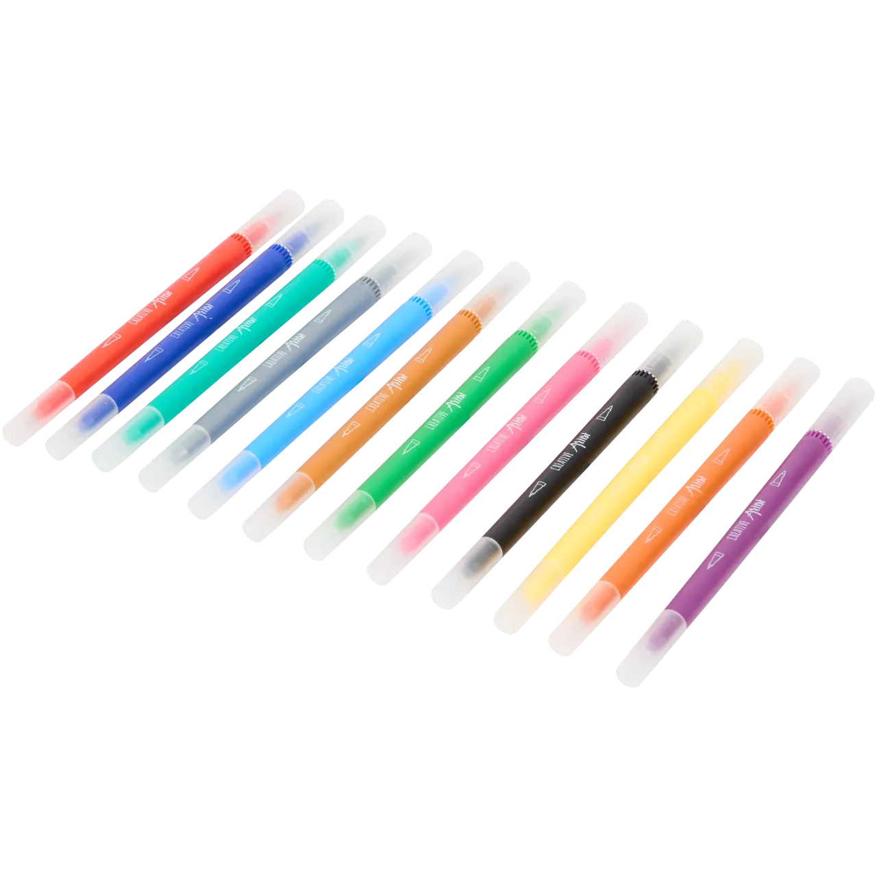 Set Carte de Colorat Antistres Mandala + Trusă 12 Carioci cu Vârfuri Duble - 48 pagini 140 g/m² Finelinere + tip Pensulă - 3220096-12