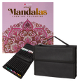 Set Carte de Colorat Antistres Mandala + Trusă 36 Markere cu Husă - 48 pagini, 140 g/m²