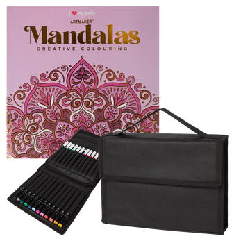 Set Carte de Colorat Antistres Mandala + Trusă 36 Markere - 48 pagini, 140 g/m² – imagine 1