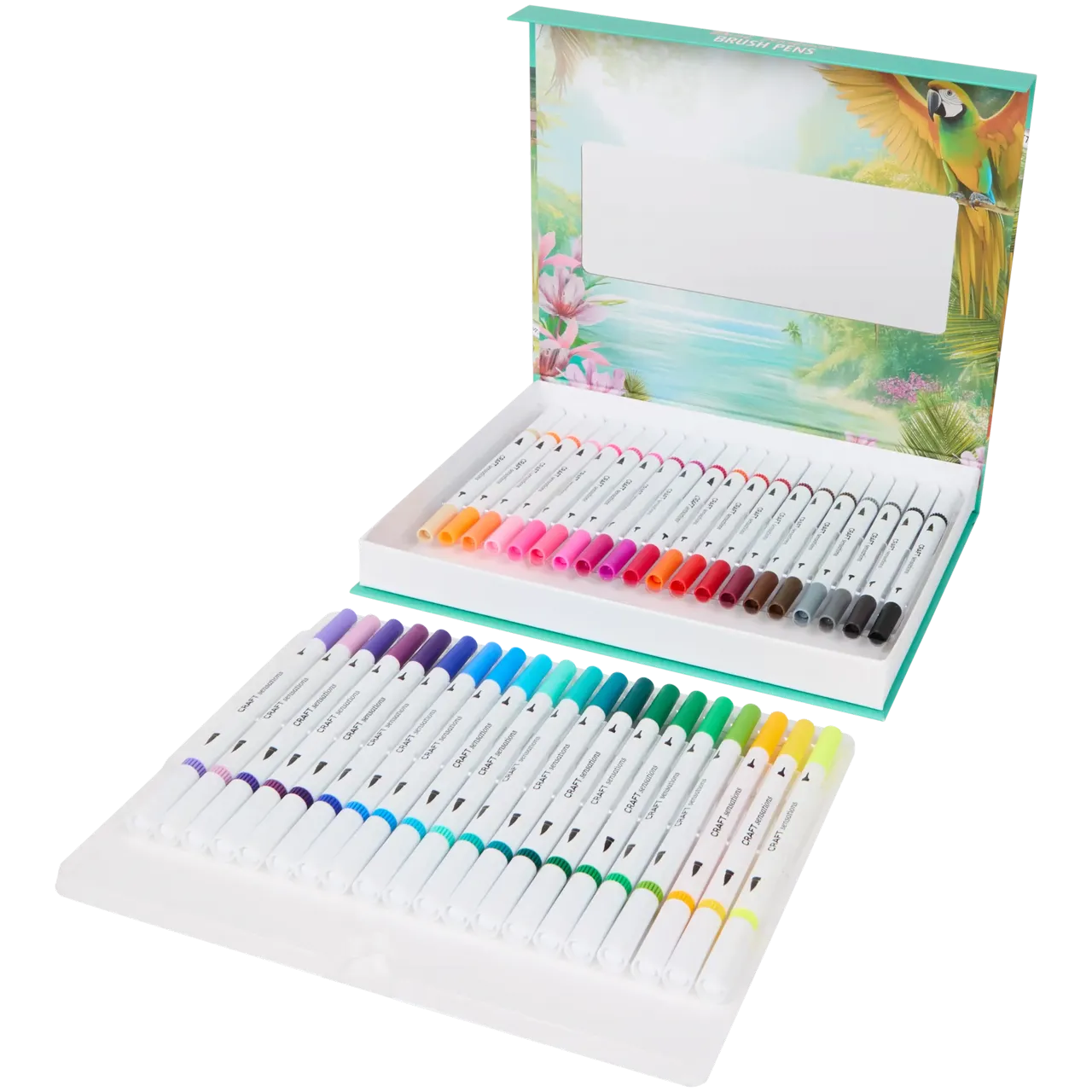 Set Carte de Colorat Antistres Mandala + Trusă 40 Carioci cu Vârfuri Duble - 128 pagini 180 g/m² Finelinere + vărf tip Pensulă - 3218268-40