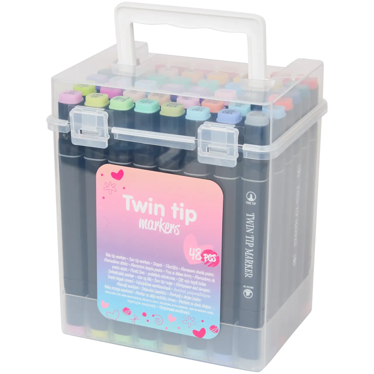 Set Carte de Colorat Antistres Mandala + Trusă 48 Carioci cu Vârfuri Duble - 128 pagini 180 g/m² - 3218268-48car - 8721042515025 - 5