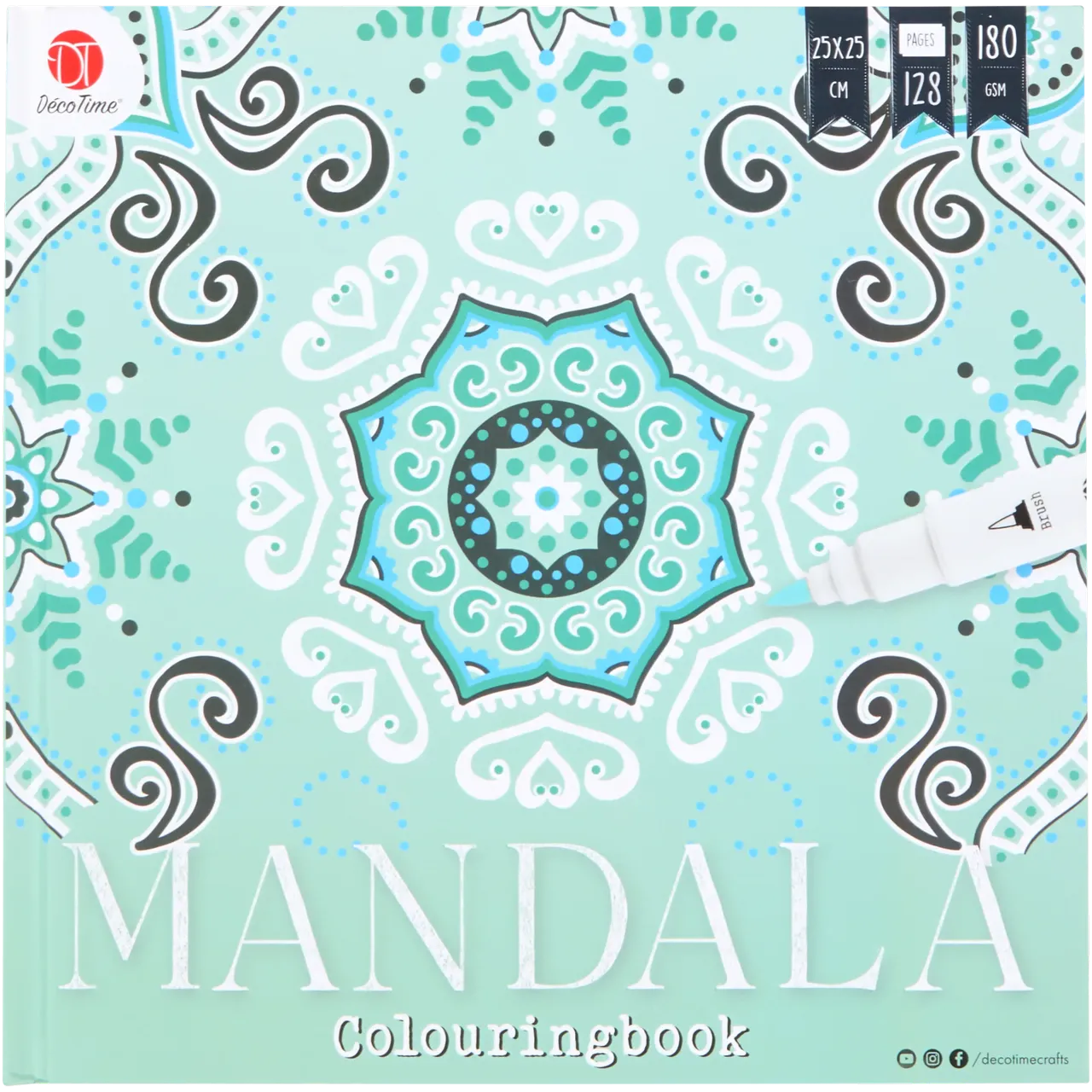 Set Carte de Colorat Antistres Mandala + Trusă 48 Creioane Premium - 128 pagini 180 g/m² 12 Culori Neon - 3218268-48cre - 8721042515025 - 2