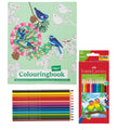 Set Carte de Colorat Antistres Mosaic + 12 Creioane Faber-Castell - 96 pagini