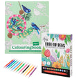 Set Carte de Colorat Antistres Mosaic + Trusă 12 Carioci cu Vârfuri Duble - 96 pagini