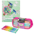 Set Carte de Colorat Antistres Mosaic + Trusă 15 Markere cu Vârfuri Duble pe Bază de Apă - 96 pagini