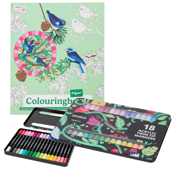 Set Carte de Colorat Antistres Mosaic + Trusă 36 Markere Acrilice - 96 pagini – imagine 1