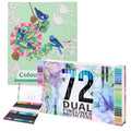 Set Carte de Colorat Antistres Mosaic + Trusă 72 Carioci cu Vârfuri Duble - 96 pagini